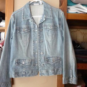 Chico's Platinum Jean Jacket Size 1